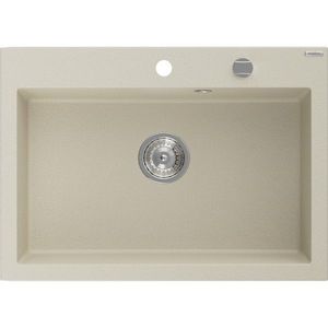 MEXEN Elix granitový dřez 1-miska 700 x 500 mm, béžový, sifon chrom 6526701005-69 obraz