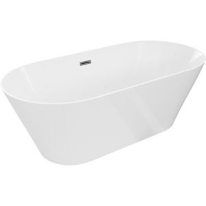 MEXEN/S Luna Slim volně stojící vana 170 x 75, bílá, sifon a přepad grafit metal 52041707500-95 obraz