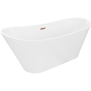 MEXEN/S Dora volně stojící vana 170 x 75, bílá, sifon a přepad růžové zlato 52071707500-60 obraz