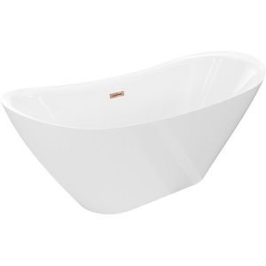 MEXEN/S Lotos volně stojící vana 170 x 75, bílá, sifon a přepad růžové zlato 52051707700-60 obraz