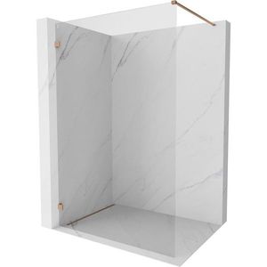 MEXEN/S Lunar Sprchová zástěna WALK-IN levá 130 x 200, transparent 8 mm, měď kartáčovaná 830-130-000-65-00-L obraz