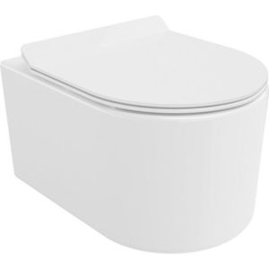 MEXEN/S Sofia Závěsná WC mísa Rimless Tornado včetně sedátka s slow slim, duroplast, bílá lesk 30540100T obraz