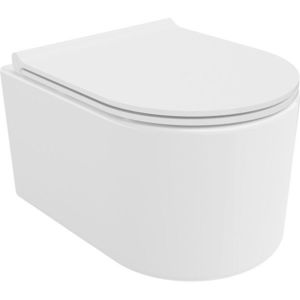 MEXEN/S Sofia Závěsná WC mísa Rimless Tornado včetně sedátka s slow slim, duroplast, bílá lesk 30540500T obraz
