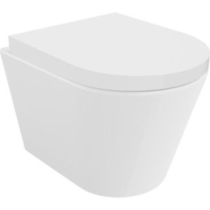 MEXEN/S Rico Závěsná WC mísa Rimless Tornado včetně sedátka s slow, duroplast, bílá lesk 30720200T obraz