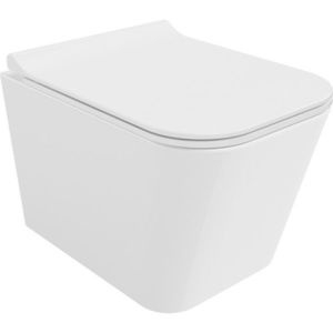 MEXEN/S Teo Závěsná WC mísa Rimless Tornado včetně sedátka s slow slim, duroplast, bílá lesk 30850700T obraz