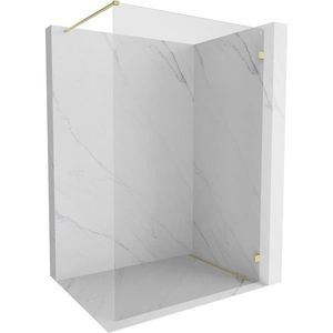 MEXEN/S Lunar Sprchová zástěna WALK-IN pravá 130 x 200, transparent 8 mm, zlato kartáčovaná 830-130-000-55-00-P obraz