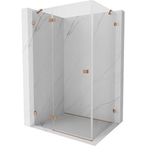 MEXEN/S Lunar sprchový kout dveře křídlové levá 75 x 70, transparent, měď kartáčovaná 834-075-070-65-00-L obraz