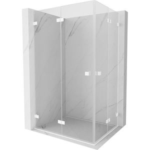 MEXEN/S Lunar-F Duo sprchový kout skládací dveře 90 x 85, transparent, bílá 836-090L-085P-20-00 obraz