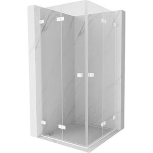 MEXEN/S Lunar-F Duo sprchový kout skládací dveře 90 x 90, transparent, bílá 836-090L-090P-20-00 obraz