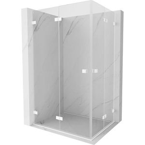 MEXEN/S Lunar-F Duo sprchový kout skládací dveře 100 x 85, transparent, bílá 836-100L-085P-20-00 obraz