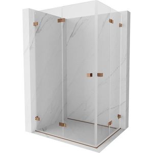 MEXEN/S Lunar-F Duo sprchový kout skládací dveře 100 x 85, transparent, růžové zlato 836-100L-085P-60-00 obraz
