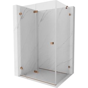 MEXEN/S Lunar-F sprchový kout skládací dveře levá 75 x 70, transparent, różowe złot 836-075-070-60-00-L obraz