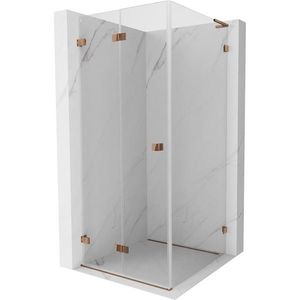 MEXEN/S Lunar-F L sprchový kout skládací dveře levá 70 x 70, transparent, růžové zlato 836L-070-070-60-00-L obraz