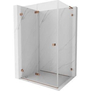 MEXEN/S Lunar-F L sprchový kout skládací dveře levá 90 x 70, transparent, růžové zlato 836L-090-070-60-00-L obraz