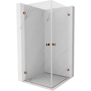 MEXEN/S Lunar-B Duo sprchový kout dveře křídlové 75 x 75, transparent, růžové zlato 832-075L-075P-60-00 obraz