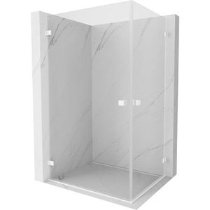 MEXEN/S Lunar-B Duo sprchový kout dveře křídlové 90 x 80, transparent, bílá 832-090L-080P-20-00 obraz