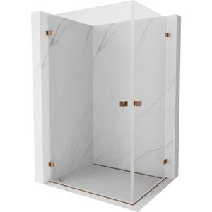 MEXEN/S Lunar-B Duo sprchový kout dveře křídlové 90 x 80, transparent, růžové zlato 832-090L-080P-60-00 obraz