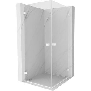MEXEN/S Lunar-B Duo sprchový kout dveře křídlové 90 x 90, transparent, bílá 832-090L-090P-20-00 obraz