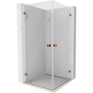 MEXEN/S Lunar-B Duo sprchový kout dveře křídlové 90 x 90, transparent, růžové zlato 832-090L-090P-60-00 obraz