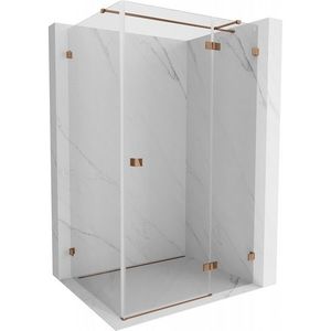 MEXEN/S Lunar T sprchový kout dveře křídlové pravá 135 x 120, transparent, růžové zlato 834T-135-120-60-00-P obraz