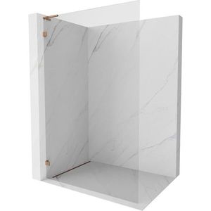 MEXEN/S Lunar L Sprchová zástěna WALK-IN levá 110 x 200, transparent 8 mm, růžové zlato 830L-110-000-60-00-L obraz