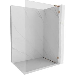 MEXEN/S Lunar L Sprchová zástěna WALK-IN pravá 110 x 200, transparent 8 mm, růžové zlato 830L-110-000-60-00-P obraz