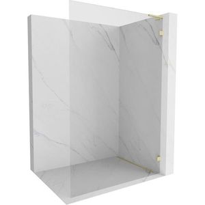 MEXEN/S Lunar L Sprchová zástěna WALK-IN pravá 120 x 200, transparent 8 mm, zlato kartáčovaná 830L-120-000-55-00-P obraz