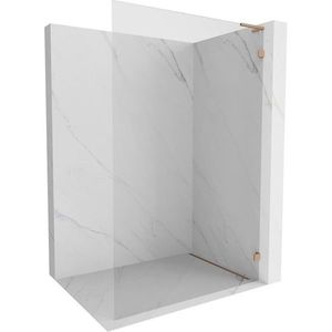 MEXEN/S Lunar L Sprchová zástěna WALK-IN pravá 60 x 200, transparent 8 mm, měď kartáčovaná 830L-060-000-65-00-P obraz