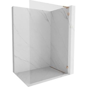MEXEN/S Lunar L Sprchová zástěna WALK-IN pravá 120 x 200, transparent 8 mm, měď kartáčovaná 830L-120-000-65-00-P obraz