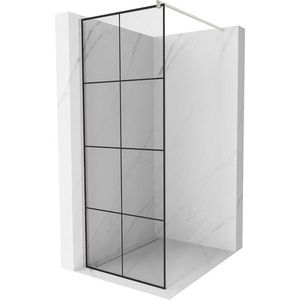 MEXEN/S Kioto Sprchová zástěna WALK-IN 70 x 200, černý vzor 8 mm, nikl kartáčovaná 800-070-101-97-77 obraz