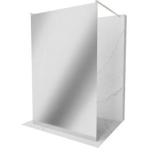 MEXEN/S Kioto samostatně stojící sprchová zástěna 100 x 200, zrcadlové sklo 8 mm, nikl kartáčovaná 800-100-002-97-50 obraz