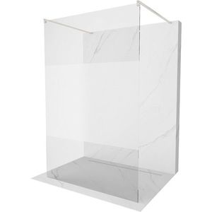 MEXEN/S Kioto samostatně stojící sprchová zástěna 110 x 200, transparent/dekor 8 mm, nikl kartáčovaná 800-110-002-97-35 obraz