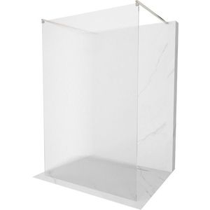 MEXEN/S Kioto samostatně stojící sprchová zástěna 100 x 200, proužky 8 mm, nikl kartáčovaný 800-100-002-97-09 obraz