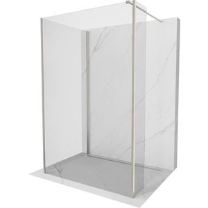 MEXEN/S Kioto Sprchová zástěna WALK-IN 125 x 120 x 40, transparent, nikl kartáčovaná 800-125-120-221-97-00-040 obraz