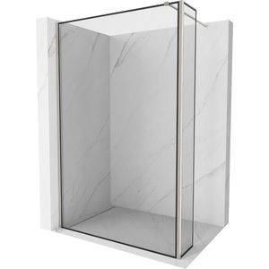 MEXEN/S Kioto Sprchová zástěna WALK-IN 100 x 30, černý vzor, nikl kartáčovaná 800-100-212-97-70-030 obraz