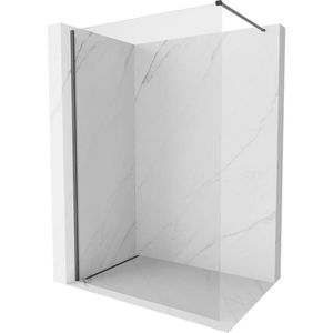 MEXEN/S Kioto-X Sprchová zástěna WALK-IN 50 x 200, transparent 10 mm, grafit kartáčovaná 800-050-101-66-00-X obraz