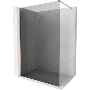 MEXEN/S Kioto-X Sprchová zástěna WALK-IN 80 x 200, grafit 10 mm, měď kartáčovaná 800-080-101-65-40-X obraz