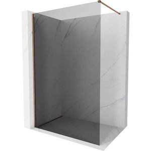 MEXEN/S Kioto-X Sprchová zástěna WALK-IN 100 x 200, grafit 10 mm, růžové zlato 800-100-101-60-40-X obraz