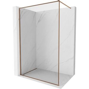 MEXEN/S Kioto-XF Sprchová zástěna WALK-IN s rámem 80 x 202, transparent 10 mm, růžové zlato 800-080-104-60-00-X obraz
