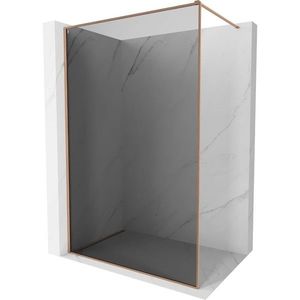 MEXEN/S Kioto-XF Sprchová zástěna WALK-IN s rámem 80 x 202, grafit 10 mm, měď kartáčovaná 800-080-104-65-40-X obraz