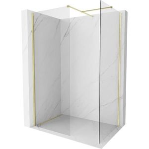 MEXEN/S Kioto-X Sprchová zástěna WALK-IN 90 x 80, transparent 10 mm, zlato kartáčovaná 800-090-202-55-00-080-X obraz