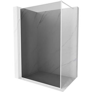 MEXEN/S Kioto-XF Sprchová zástěna WALK-IN s rámem 100 x 202, grafit 10 mm, bílá 800-100-104-20-40-X obraz