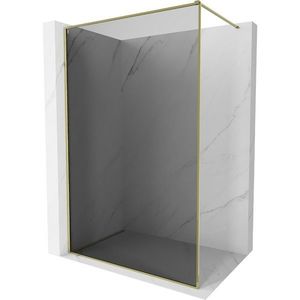 MEXEN/S Kioto-XF Sprchová zástěna WALK-IN s rámem 100 x 202, grafit 10 mm, zlato 800-100-104-50-40-X obraz