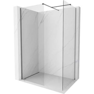 MEXEN/S Kioto-X Sprchová zástěna WALK-IN 100 x 80, transparent 10 mm, grafit metal 800-100-202-95-00-080-X obraz