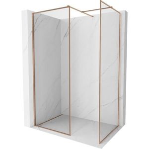 MEXEN/S Kioto-XF Sprchová zástěna WALK-IN s rámem 100 x 90, transparent 10 mm, měď kartáčovaná 800-100-202-04-65-090-XF obraz
