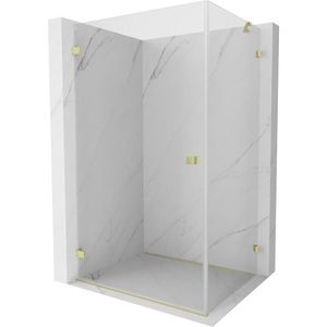 MEXEN/S Lunar-B sprchový kout dveře křídlové levá 75 x 70, transparent, zlato kartáčovaná 832-075-070-55-00-L obraz