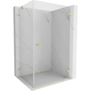 MEXEN/S Lunar-B sprchový kout dveře křídlové pravá 90 x 70, transparent, zlato kartáčovaná 832-090-070-55-00-P obraz