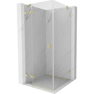 MEXEN/S Lunar sprchový kout dveře křídlové levá 70 x 70, transparent, zlato kartáčovaná 834-070-070-55-00-L obraz