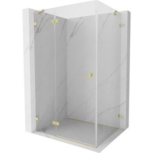 MEXEN/S Lunar sprchový kout dveře křídlové levá 75 x 70, transparent, zlato kartáčovaná 834-075-070-55-00-L obraz