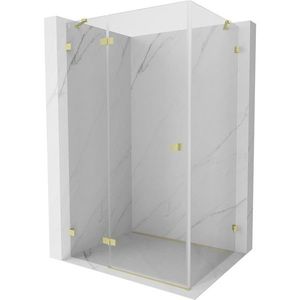 MEXEN/S Lunar sprchový kout dveře křídlové levá 90 x 70, transparent, zlato kartáčovaná 834-090-070-55-00-L obraz